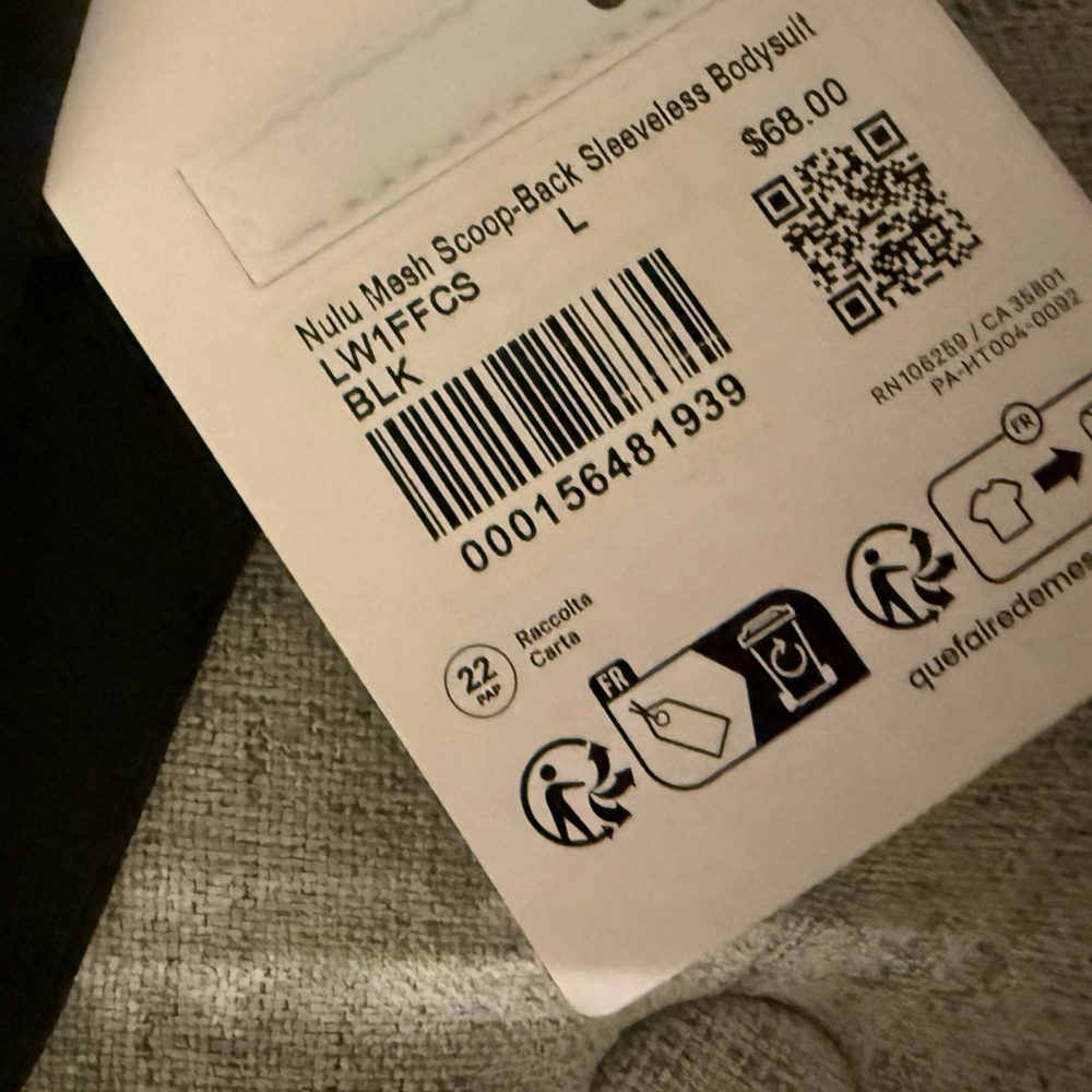 NWT✨Lululemon Wundermost Nulu Mesh Scoop-Back Sleeveless Thong Bodysuit Large - Picture 6 of 6